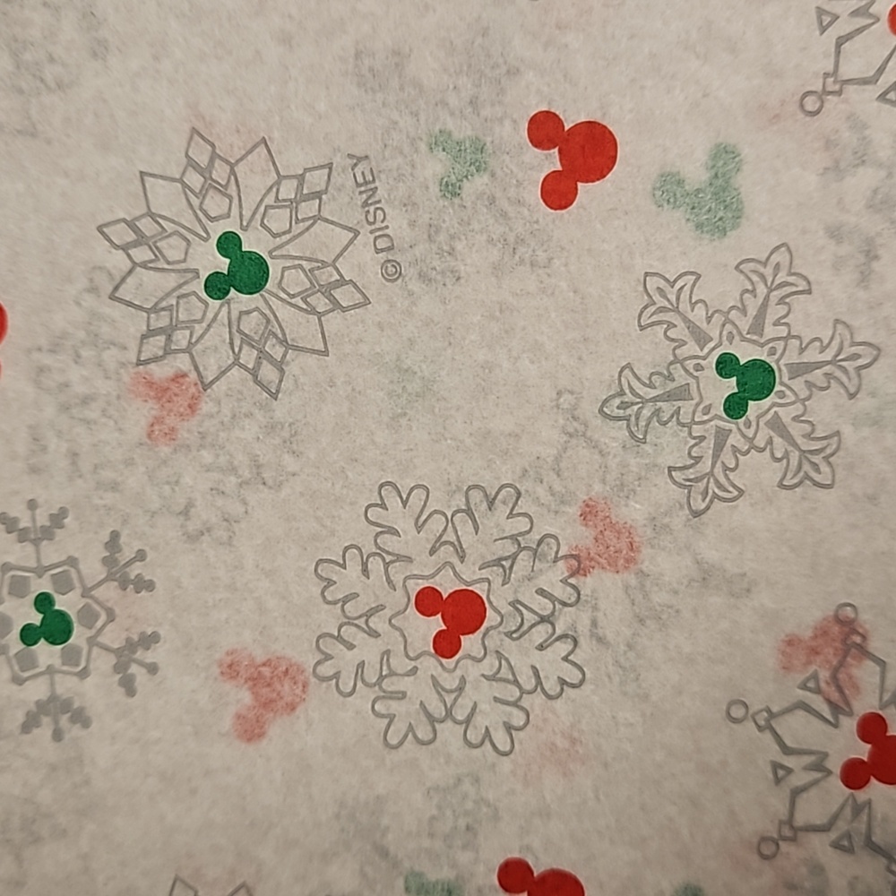 Disney Mickey Mouse themed snowflake Christmas holiday tissue paper Cleo 199?